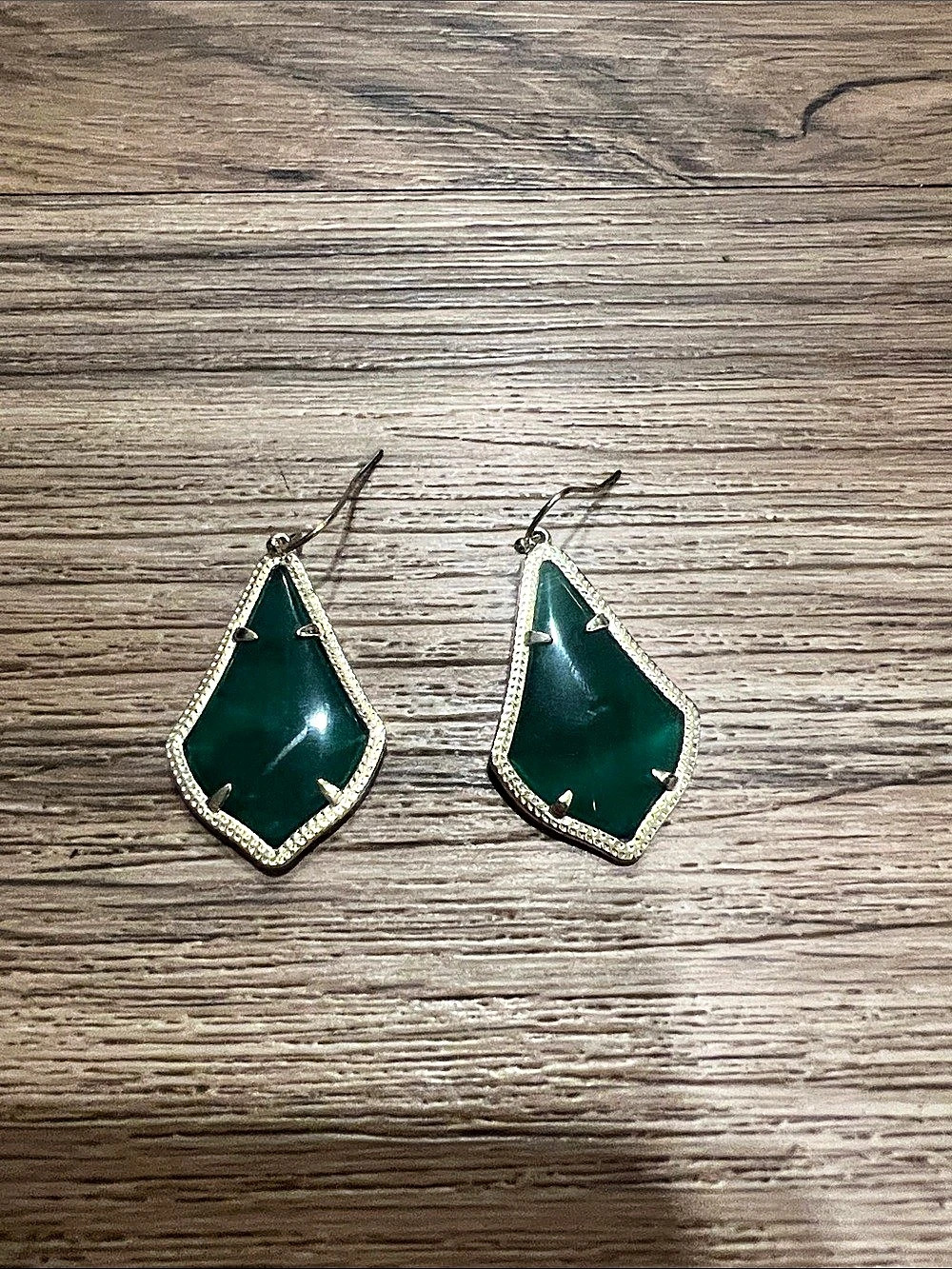 Kendra Scott Alex, Green Gold Drop Earrings